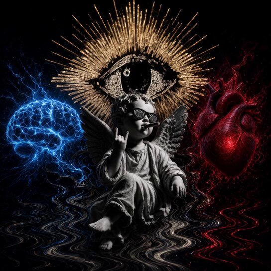 Psychedelic Surreal Cherub Album Art