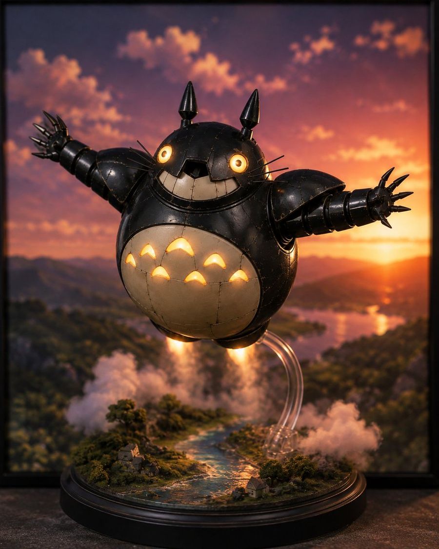 Glowing Totoro Mecha Figure Model