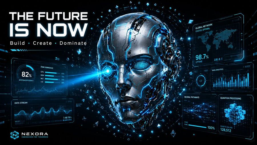 Futuristic Robot Tech Poster
