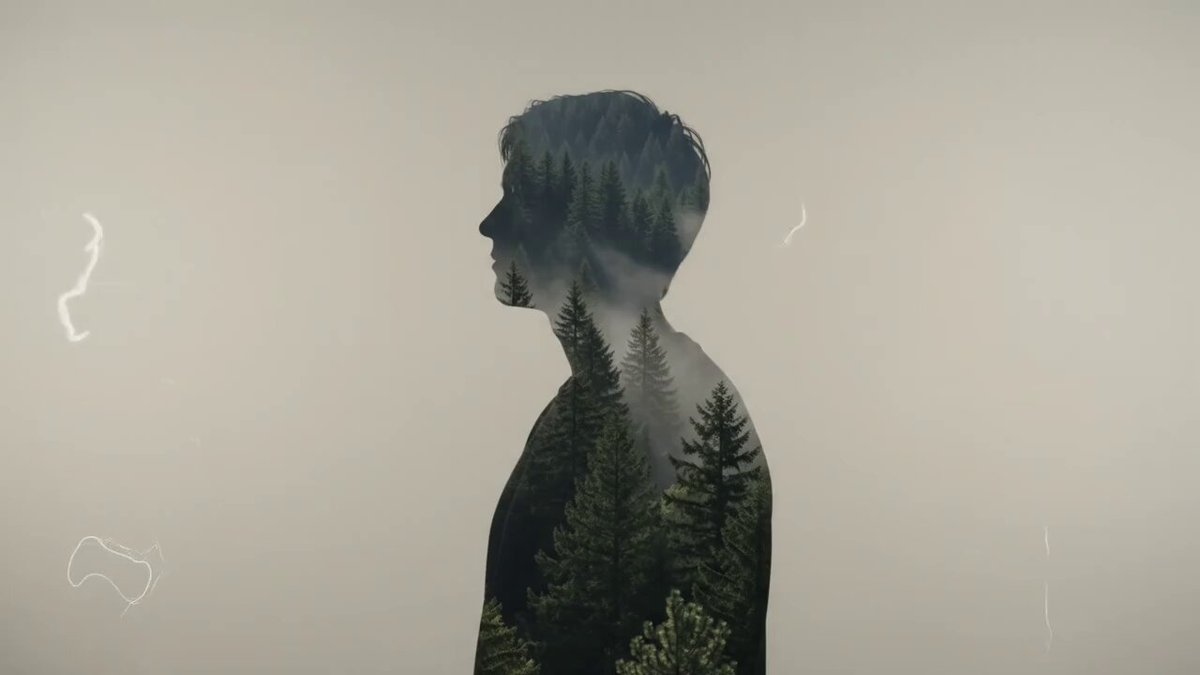 Double-Exposure Silhouette Forest Loop