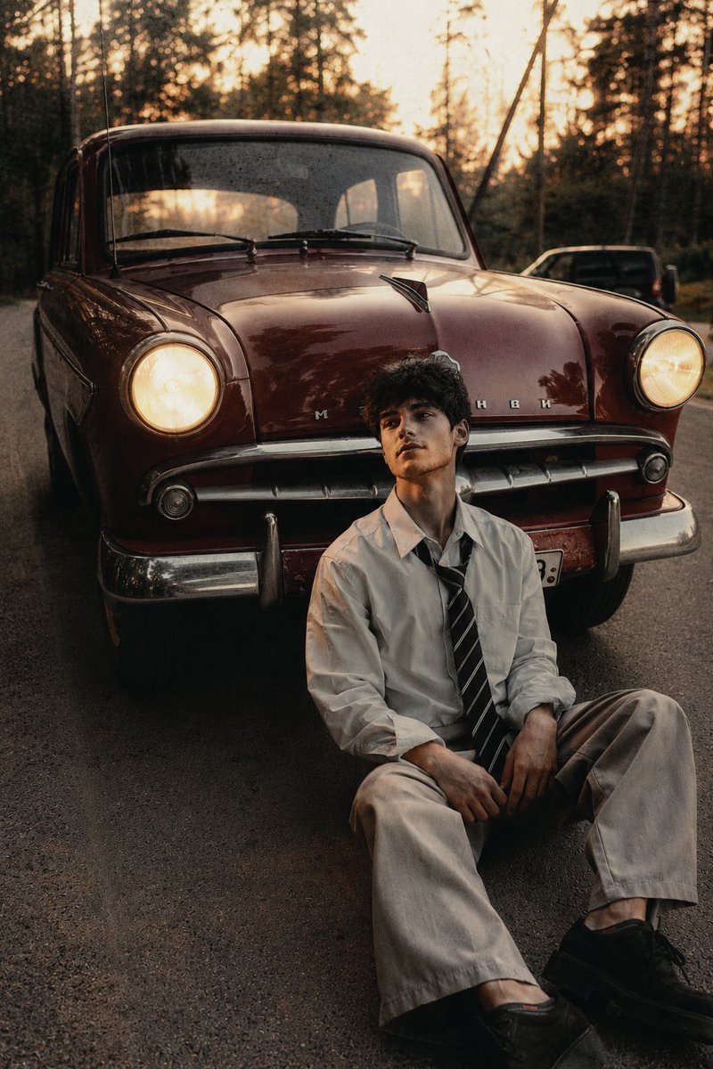 Vintage Cinematic Car Portrait