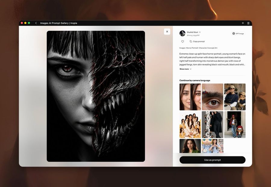 AI Prompt Library Browser Interface Mockup
