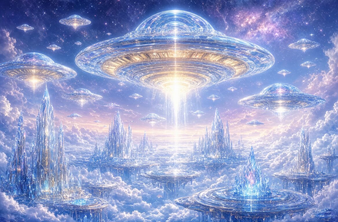 Cinematic Crystal Spaceship Video