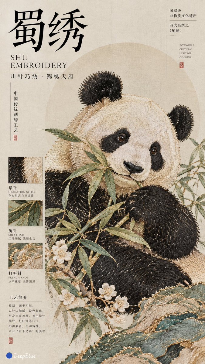 Shu Embroidery Editorial Poster