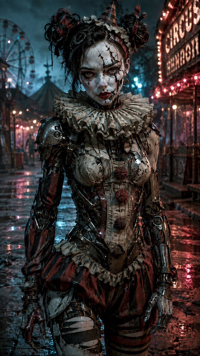 Female Clown Cyborg Portrait