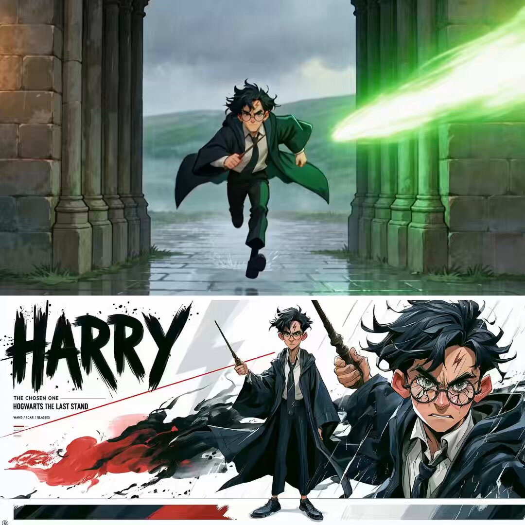 Hogwarts Anime Clip in the Rain