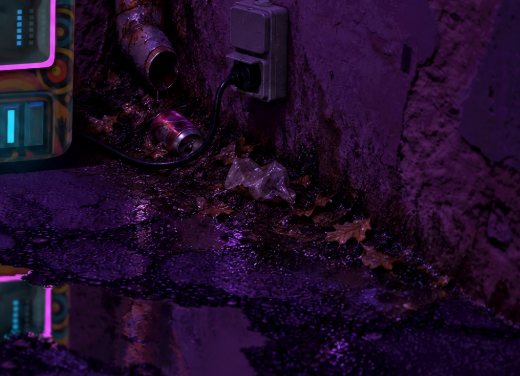 Adding Trash and Grime to Neon Arcade Scenes