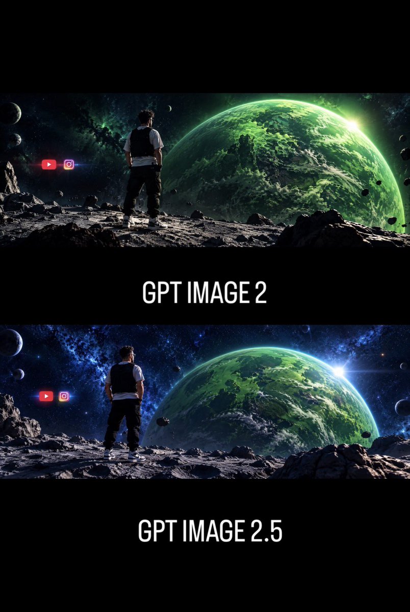 GPT Image 2 vs 2.5 Space Scene Comparison
