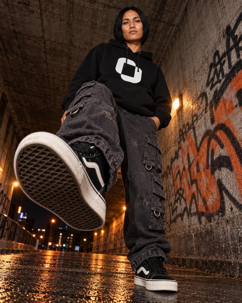 Low-Angle Urban Street Fashion Shot