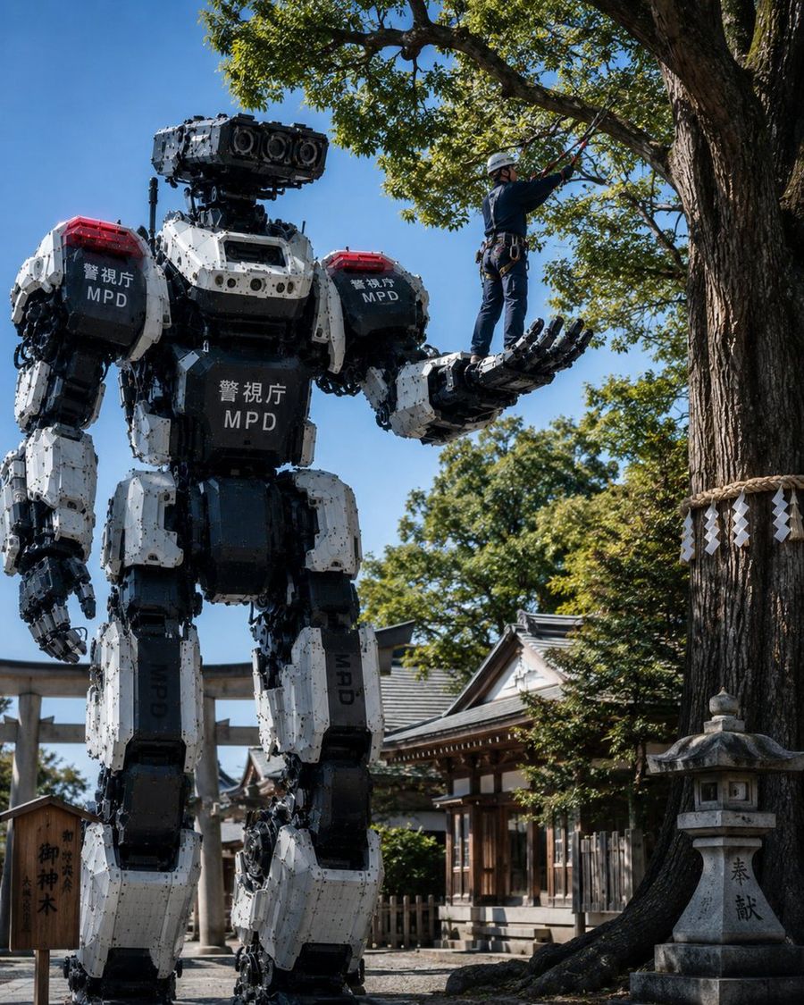 Police Robots Pruning Shrine Trees