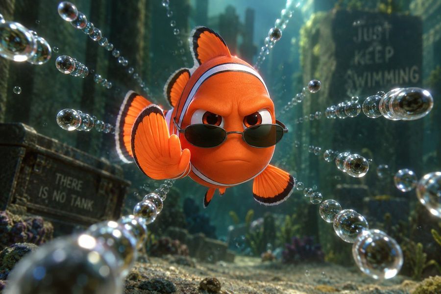 Angry Clownfish Wearing Sunglasses