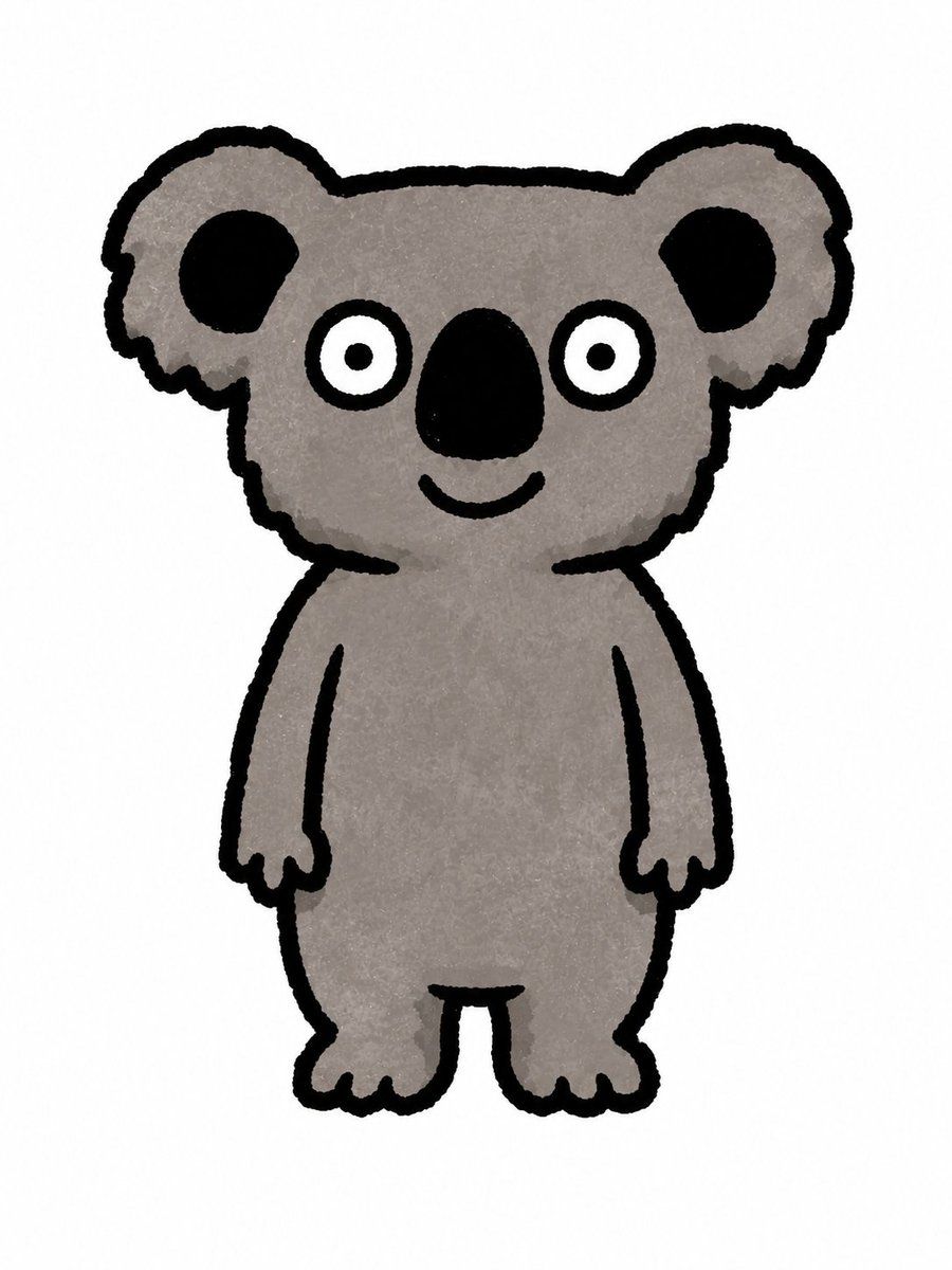 Cute Crayon Koala Character