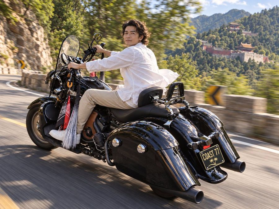 Mountain Road Motorcycle Speed Shot