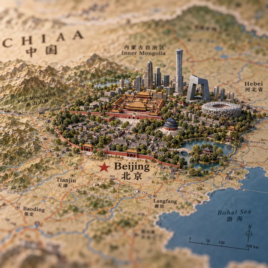 Beijing Miniature Landscape Map Model