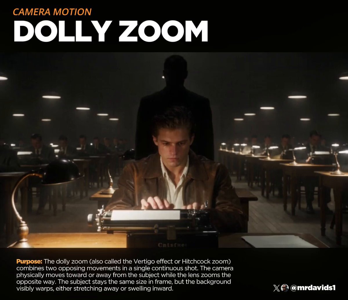 Dolly Zoom 恐怖效果提示词