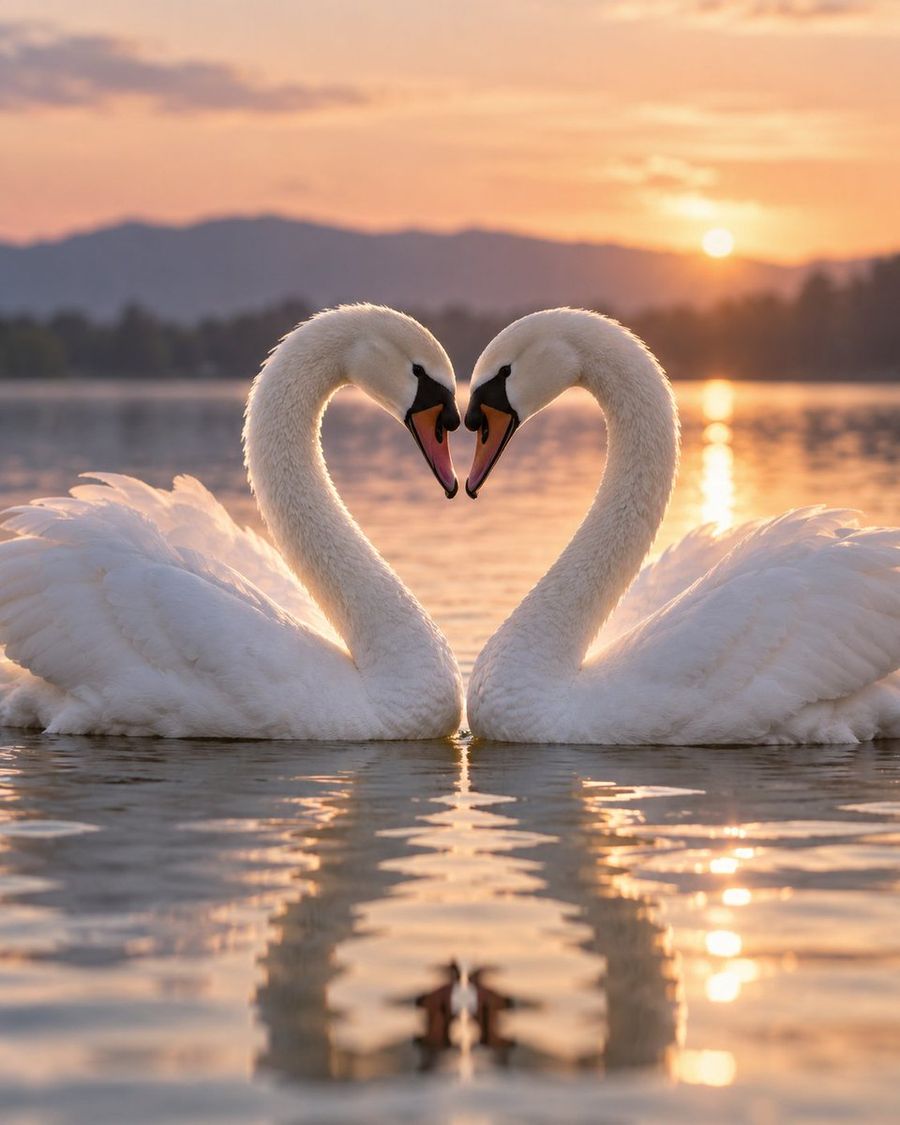 Swan Heart Sunset