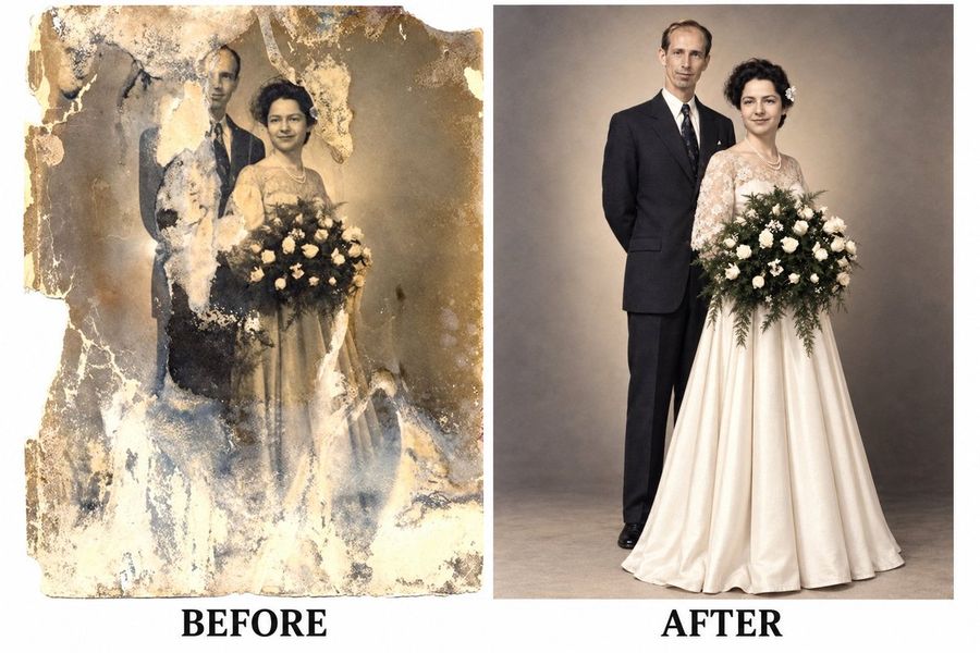 Vintage Portrait Restoration and Colorization