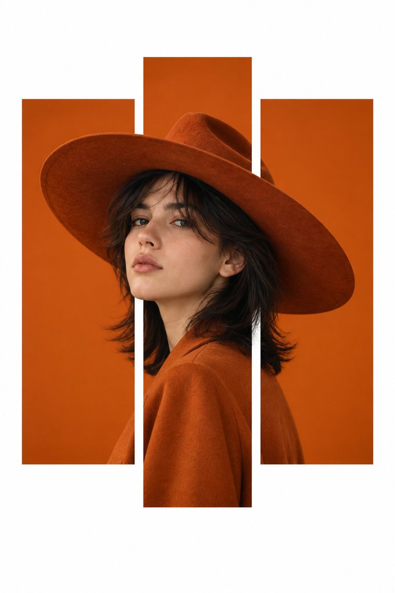 Orange Panel Fashion Poster