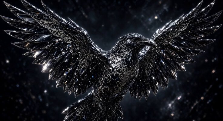 Onyx Gemstone Crow