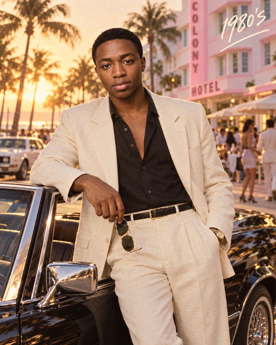 1980s Miami Lifestyle Fashion Portrait