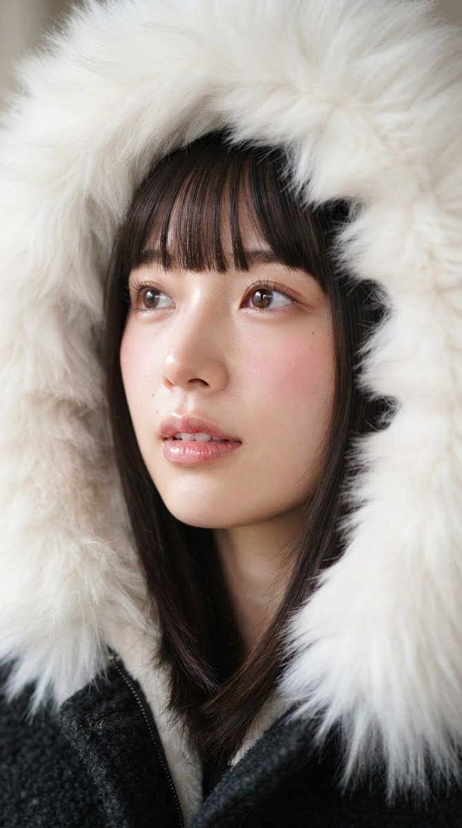 Faux Fur Hood Beauty Portrait