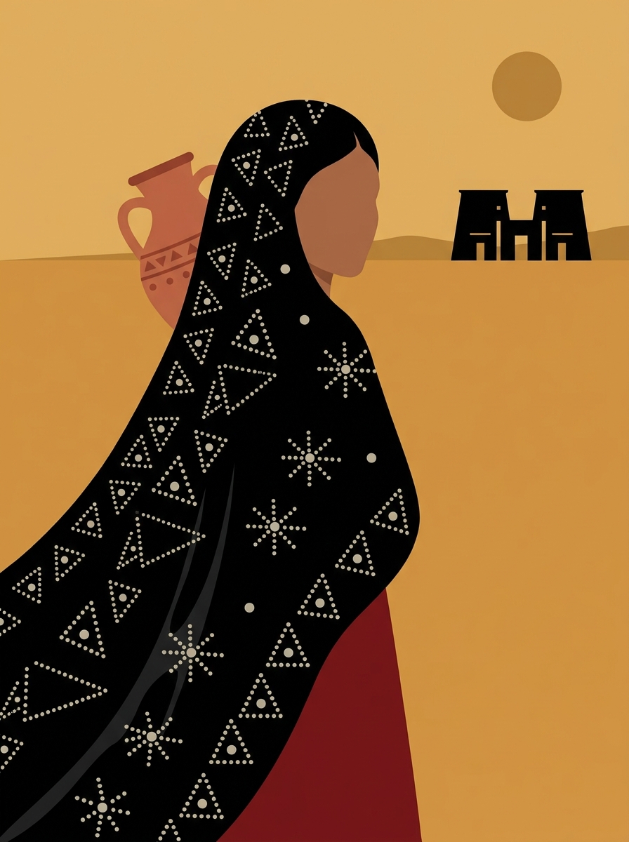 Sa'idi Egyptian Woman Vector Illustration