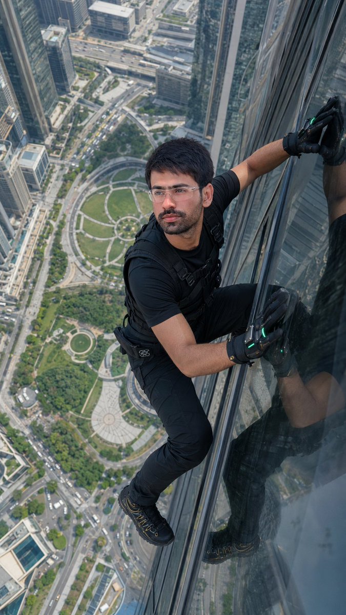 Skyscraper Climbing Action Shot