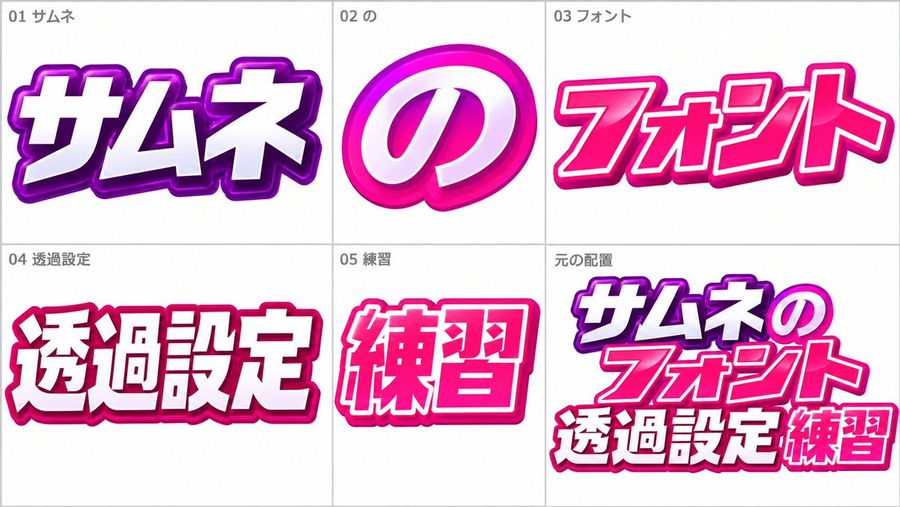 Japanese Thumbnail Font Reference Sheet