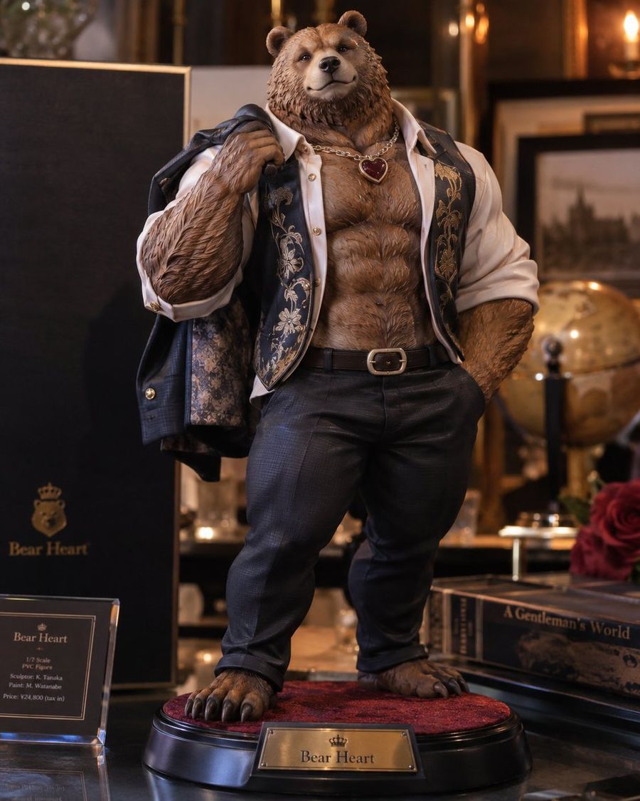 Gentleman Bear Statue Product Photography