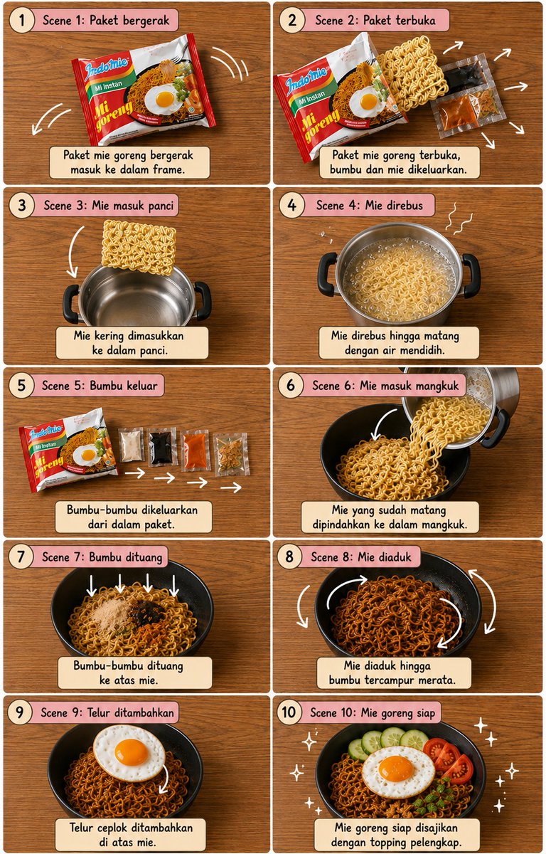 Editorial Cooking Storyboard Layout