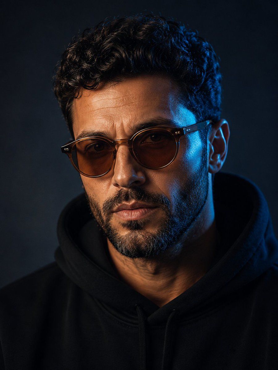 Stylish Middle-Aged Man Cinematic Portrait