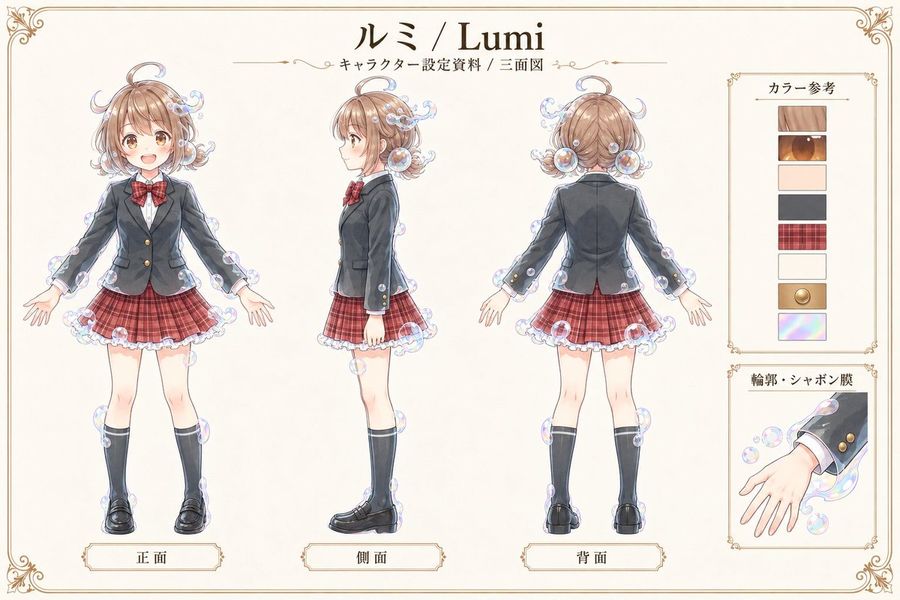 Anime Character Design Sheet - Lumi