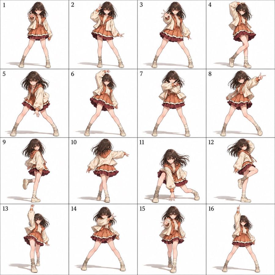 Anime Girl Dance Pose Reference