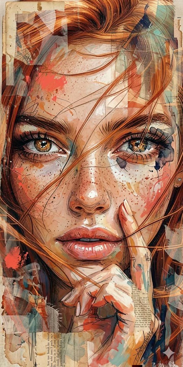 Mixed Media Abstract Portrait Illustration