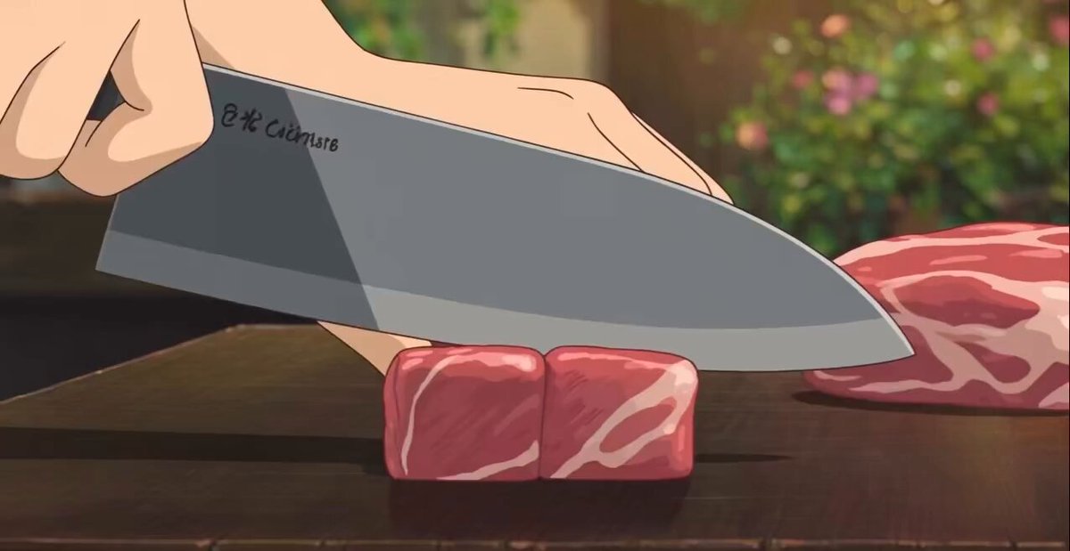 Anime Style Food Skewer Preparation
