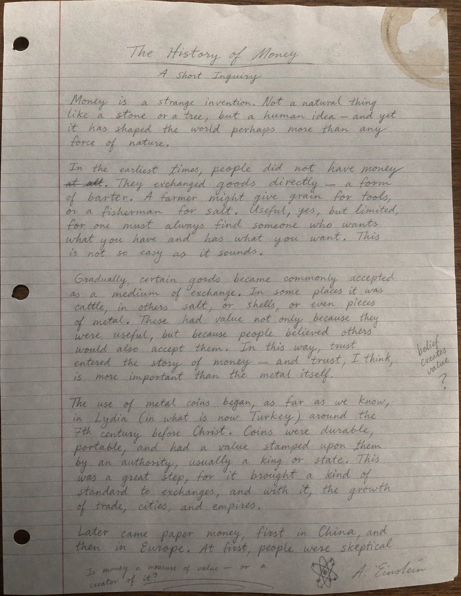 Einstein Handwritten Manuscript Style