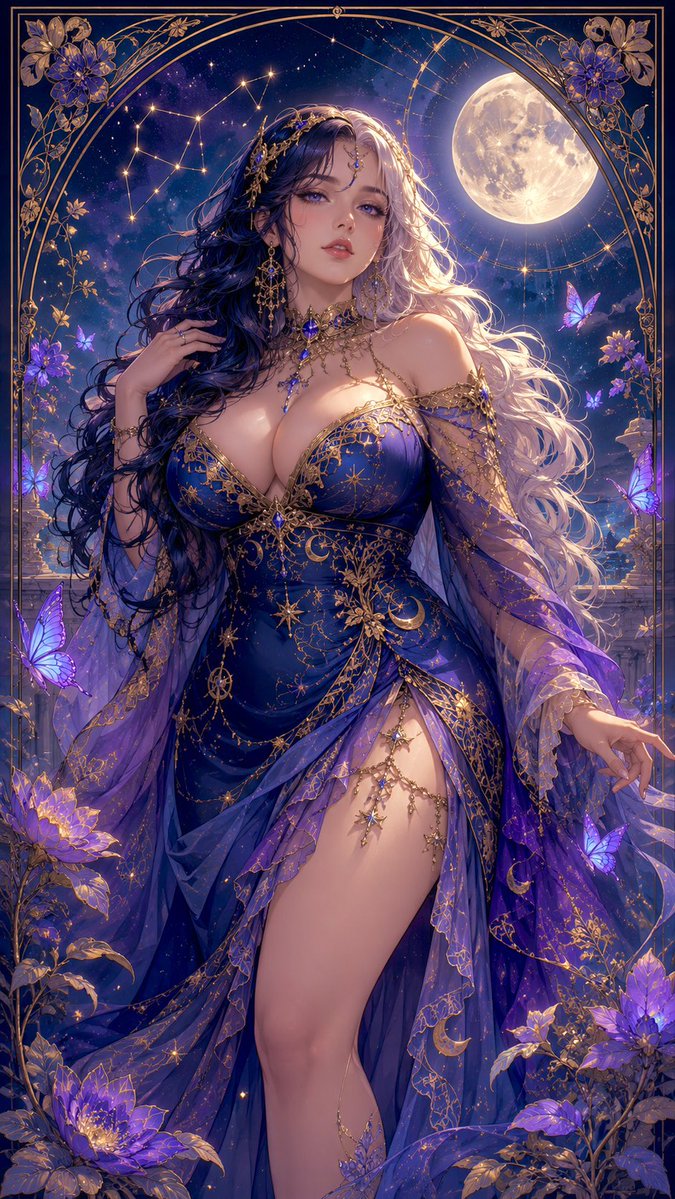Art Nouveau Celestial Fantasy Portrait