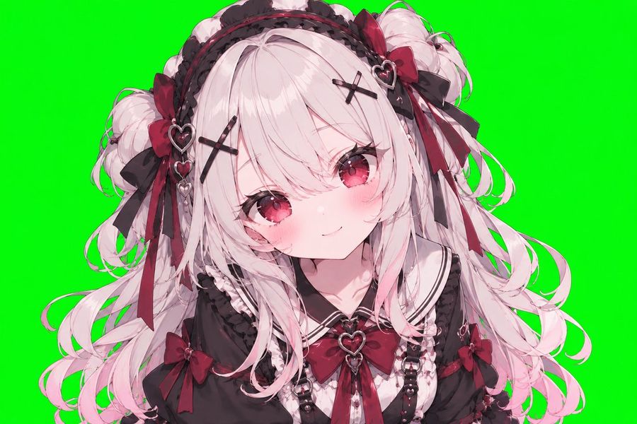 Anime Girl on Green Screen
