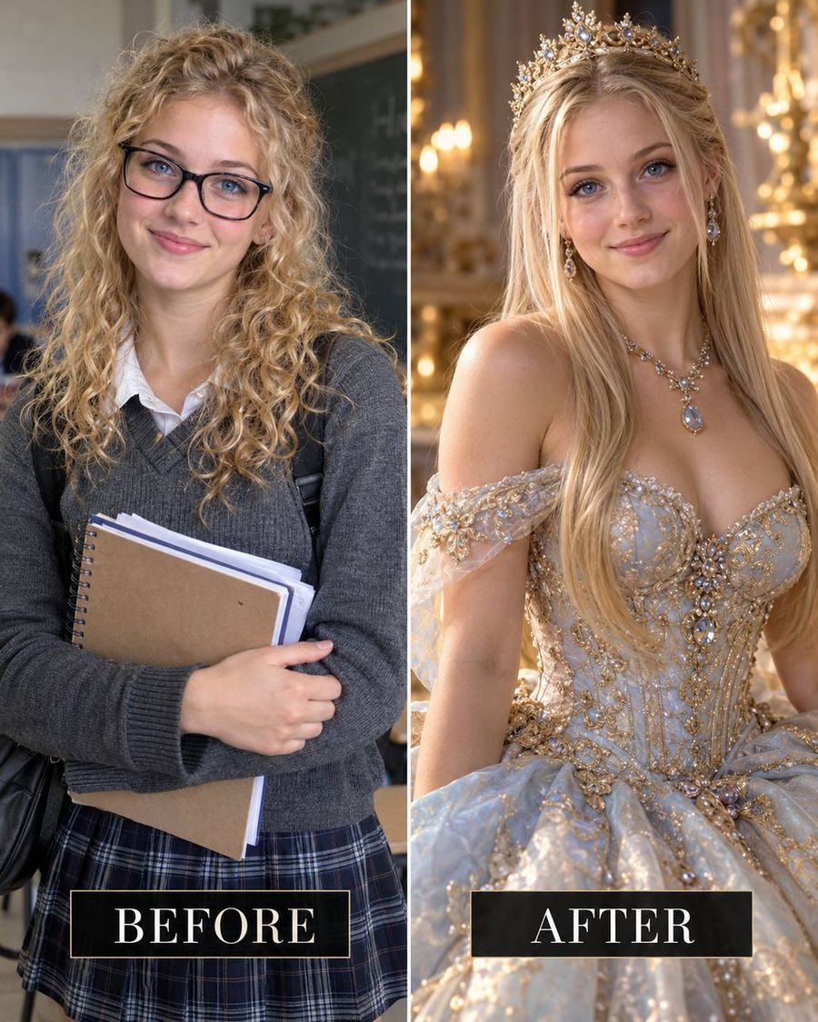 Nerdy Student to Princess Transformation
