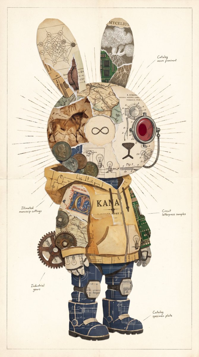 Retro Rabbit Collage Specimen