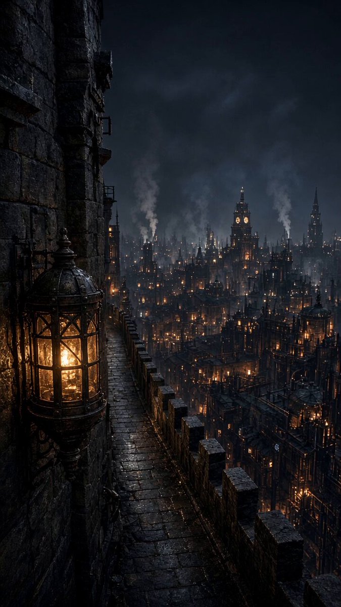 Steampunk City Castle Wall Camera Movement
