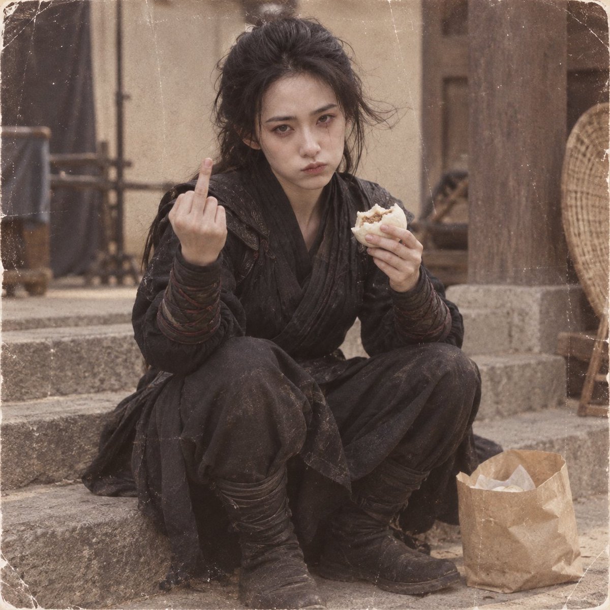 Vintage Wuxia Behind-the-Scenes Still
