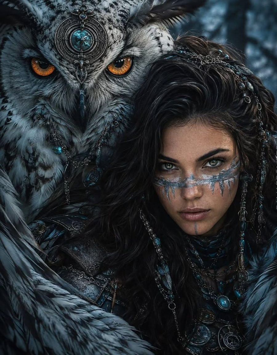 Dark Fantasy Warrior and Owl