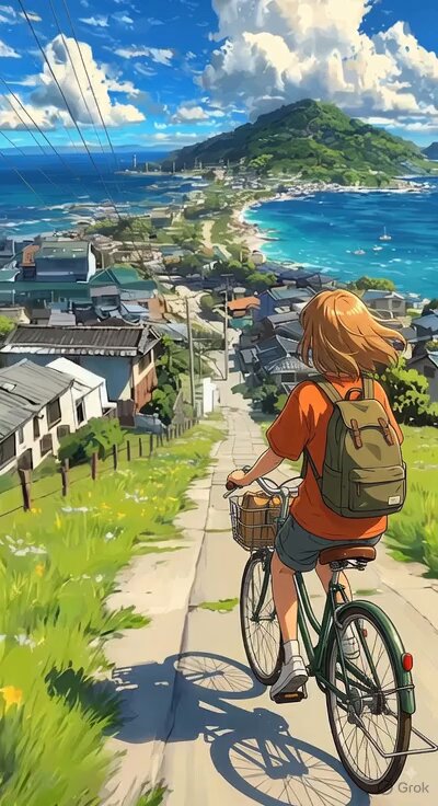 Ghibli Style Cycling Video