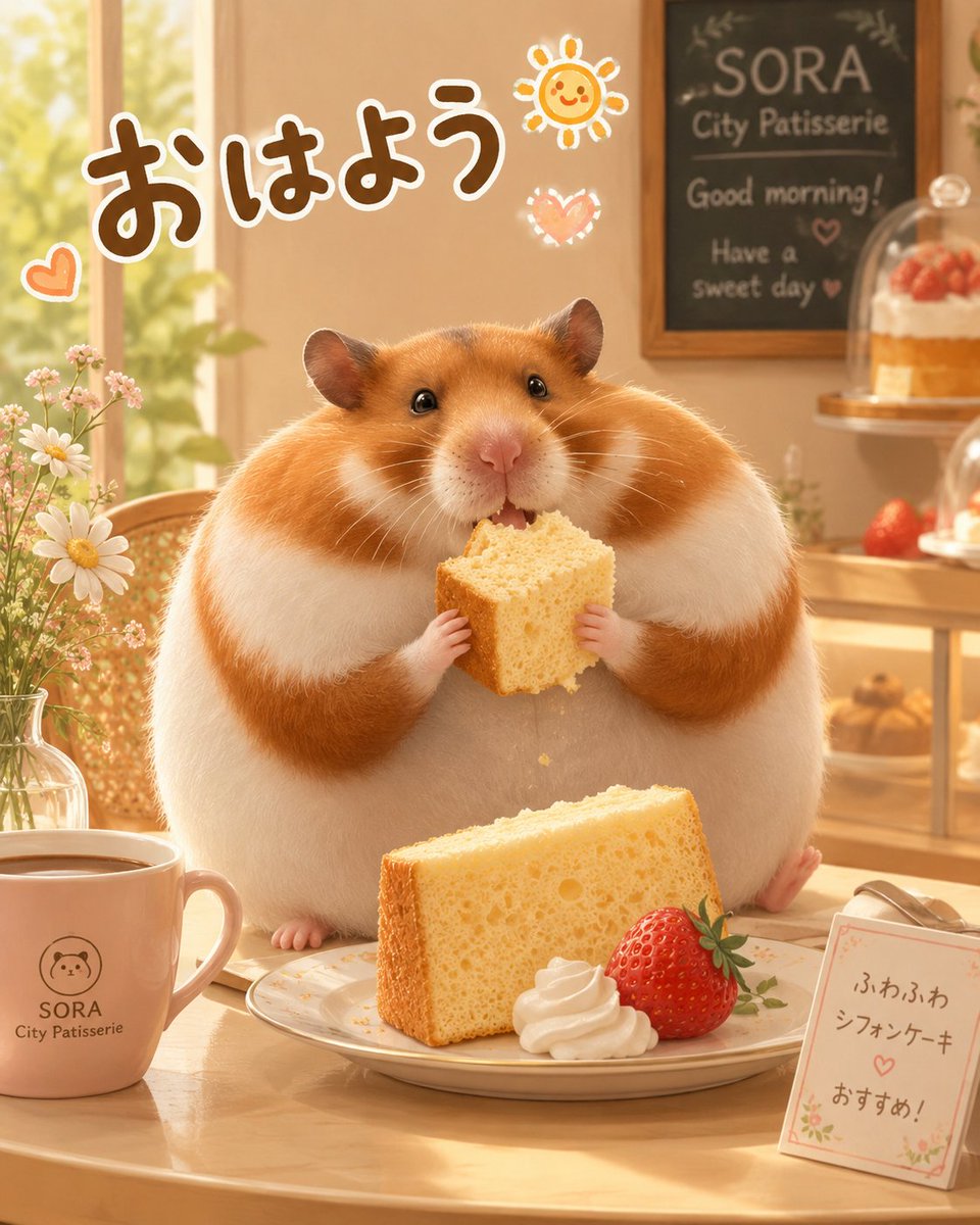 Morning Hamster Cafe Illustration