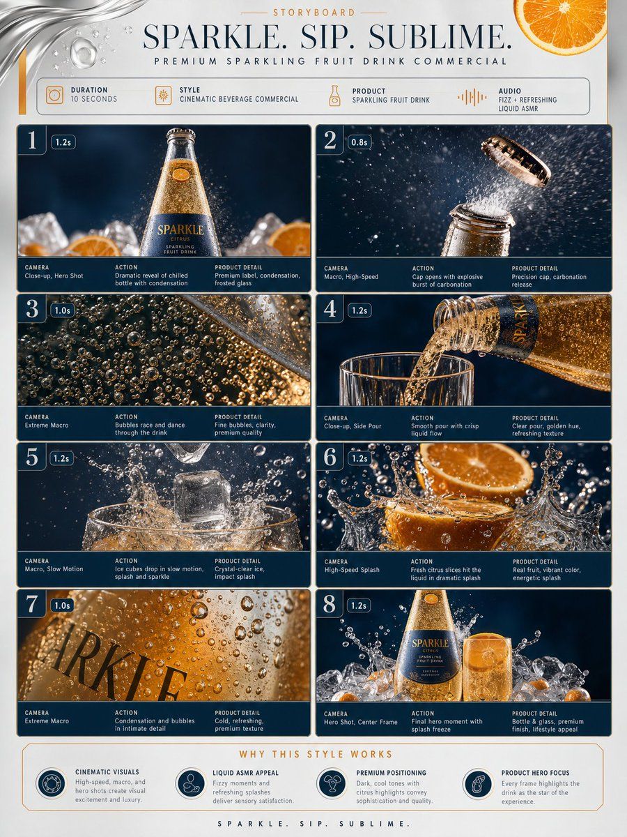 High-End Fruit Drink Storyboard