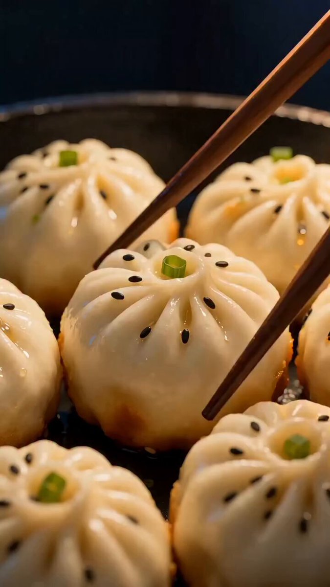 Cinematic Street Food ASMR Shengjianbao