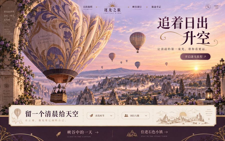 Luxury Hot Air Balloon Travel Website