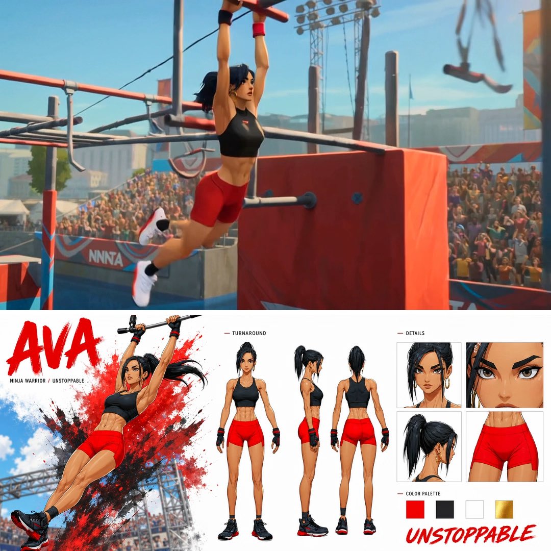 Ninja Warrior Competition Anime Prompt