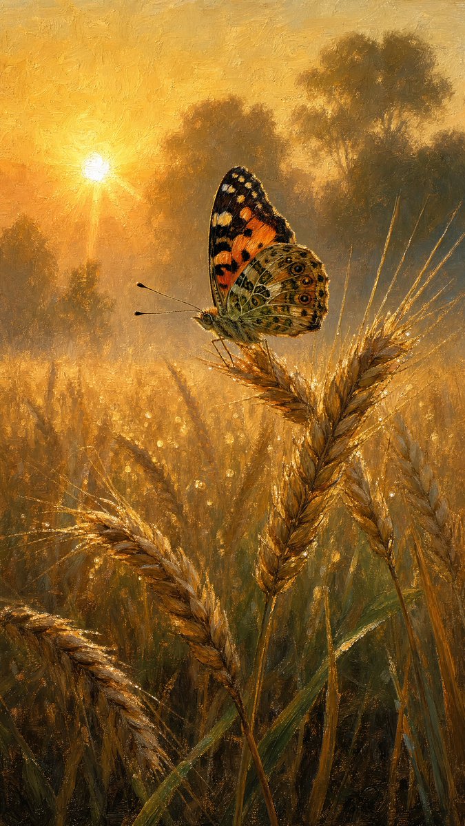 Butterfly Golden Hour Painting